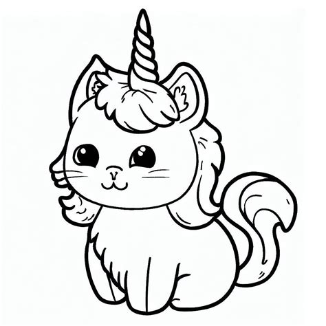 Cute Unicorn Cat Coloring Pages