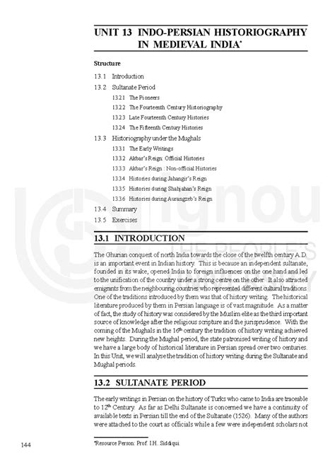 Unit 13: Historiography in Medieval India - IGNOU Semester 4 Notes ...