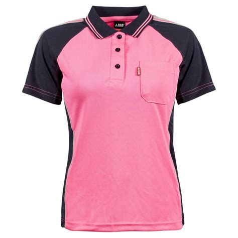 WOMEN’S LIGHT PINK HI VIS WORK POLO SHIRT
