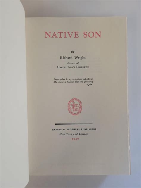 NATIVE SON | Richard Wright | Book Club Edition