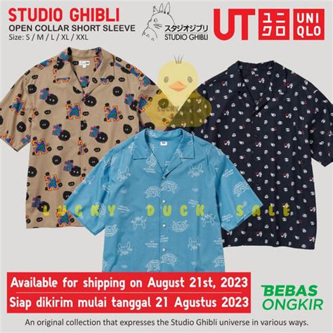 Jual New Uniqlo Studio Ghibli Open Collar Totoro Kemeja Sprites ...