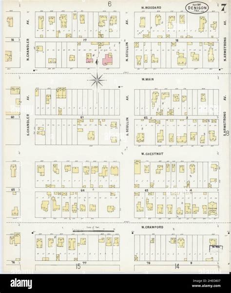 Sanborn Fire Insurance Map from Denison, Grayson County, Texas Stock ...