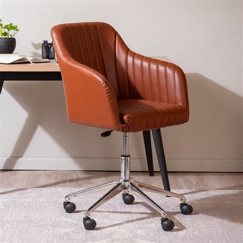 Regency Style Faux Leather Office Chair With Adjustable Height | Nestr ...