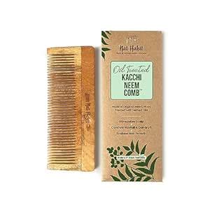 Buy Nat Habit Kacchi Neem Wooden Comb, Soaked In 13 Herbs, Neem ...