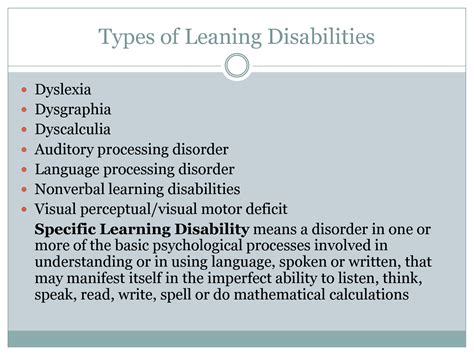 Image result for Types of Learning Disabilities