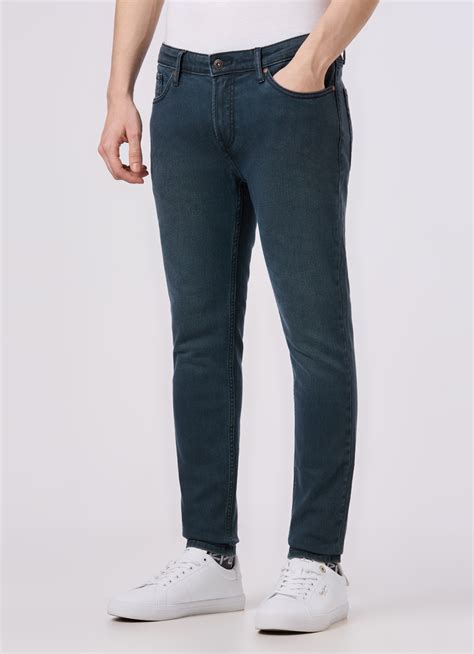 Men Blue Skinny Fit Ankle-length Stretchable Jeans | Pepe Jeans India