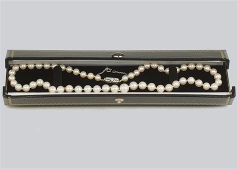 Art Deco Pearl Necklace Diamond Clasp Vintage 1920s Single Strand ...