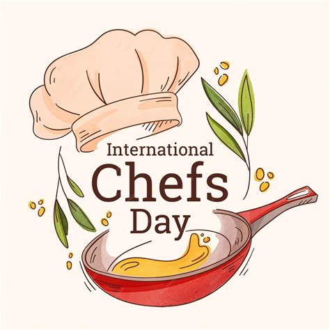 Premium Vector | Watercolor international chefs day illustration