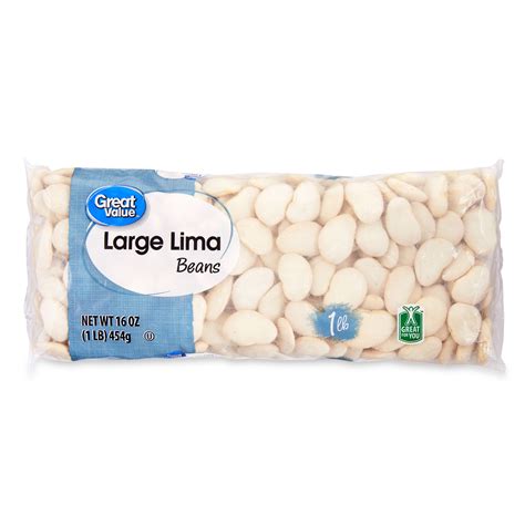 Great Value Large Lima Beans 1 lb Dried Butter Beans with Smooth ...