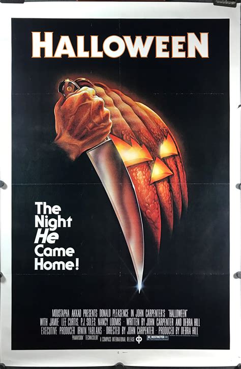 HALLOWEEN, Original Slasher Horror Movie Poster starring Jamie Lee ...