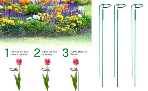 ecofynd 30 inches Metal Plant Stakes, Single Stem Flower Plant Support ...