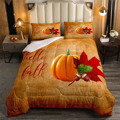Amazon.com: Erosebridal Fall Harvest Theme Comforter Set Queen Size ...