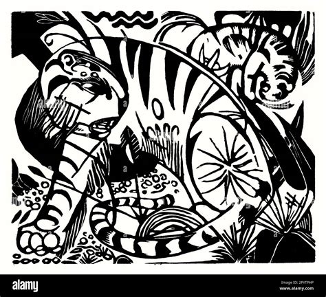 Tiger 1912 Painting By Franz Marc German Expressionist Artist Stock ...