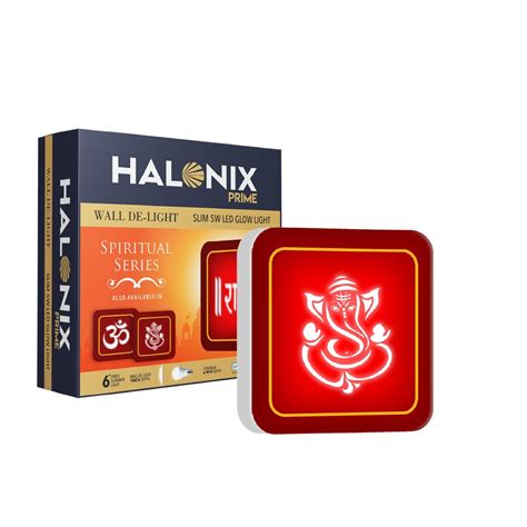 Halonix Polycarbonate Ganesh 5W Square Glow Wall De-Light Spiritual ...