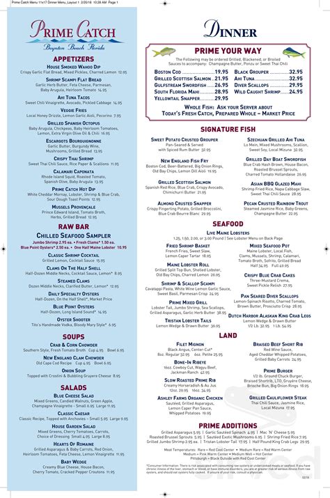 prime catch menus in Boynton Beach, Florida, United States