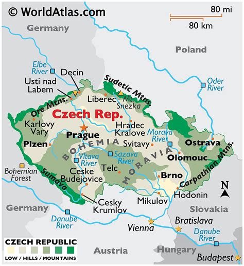 Map of Czech Republic [Czechia] GIS Geography