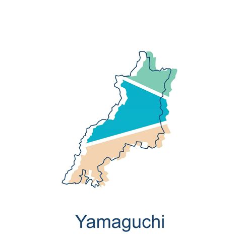 vector map of Yamaguchi modern outline design, Borders of Japan for your infographic. Vector ...