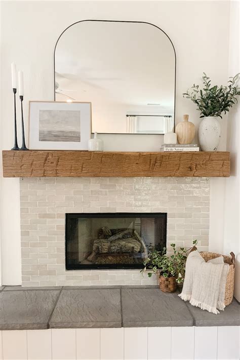 Fixer upper fireplace mantle decor wiht rustic mantle fireplace styling ...