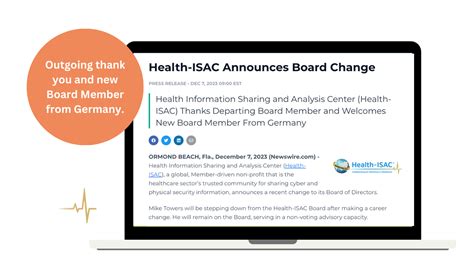 Health-ISAC gibt Vorstandsänderung bekannt