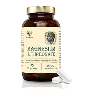 NutraLiebe Magnesium L-Threonate, 90 Capsules, Brain Health, Cognitive ...