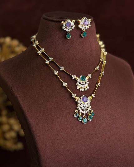 CZ Neck Set 110747 – Vijaya Art Jewellery