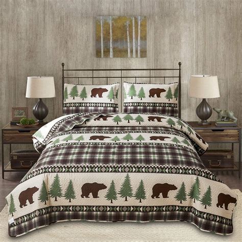 Amazon.com: Quilt Set Twin Size Rustic Bedding Lodge Bed Quilts Twin ...
