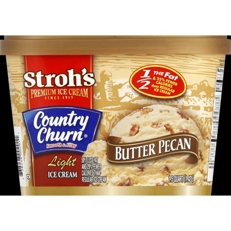 Stroh's Ice Cream, Premium, Light, Butter Pecan (1.5 qt) Delivery or ...