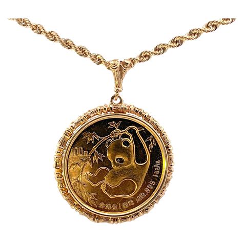 1987 Chinese Panda .999 Fine Gold Coin Pendant 25 Yen at 1stDibs | gold ...