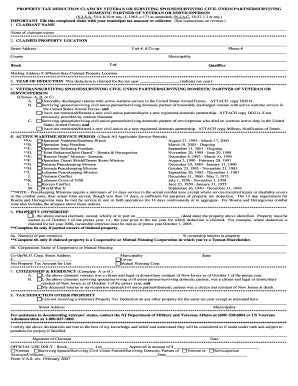 Fillable Online logan-twp Property Tax Deduction by Veteran or ...