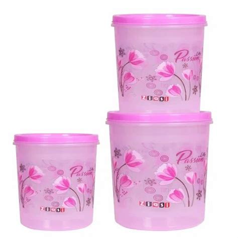 Plastic Container Set - Round Plastic Storage Container 6 Pisces Set (1 ...