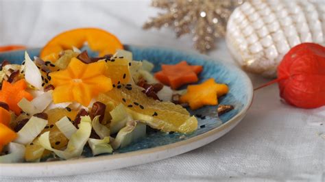 Weihnachtssalat mit Chicorée, Orangen und Gemüsesternen ⋆ Miss Broccoli