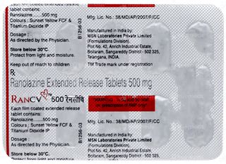 Ran Cv 500 MG Er | Order Ran Cv 500 MG Tablet Er Online at Truemeds