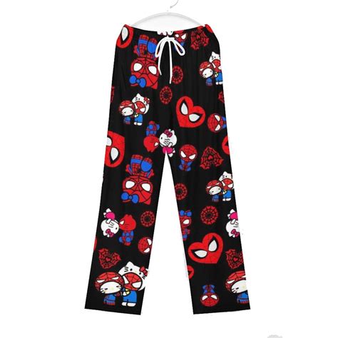 Spiderman Hello Kitty pajama pants for women, cute cartoon anime sleep ...