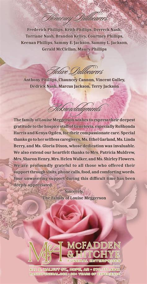 Louise Meggerson — McFadden & Hitchye Funeral Enterprises