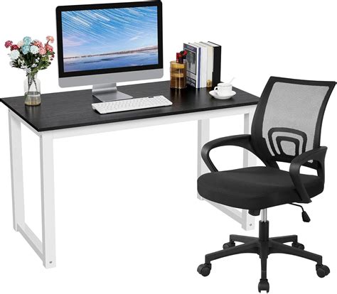 Buy Yaheetech Home Office Furniture Sets, Desk and Chair Set, Simple ...