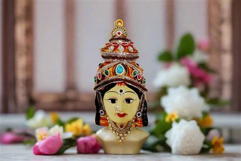 Devi Skin Colour Decorated Face | Lakshmi Devi Face Online – Puja ...