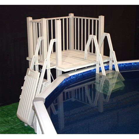 VinylWorks 5 x 5 Ft Resin Deck Kit with Steps and Gate | Pool Supplies ...