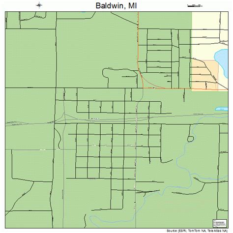 Baldwin Michigan Street Map 2604940