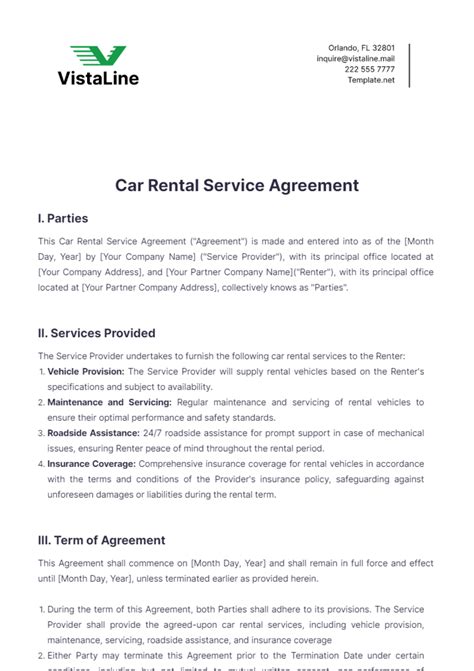 Free Car Rental Agreement Templates, Editable and Printable