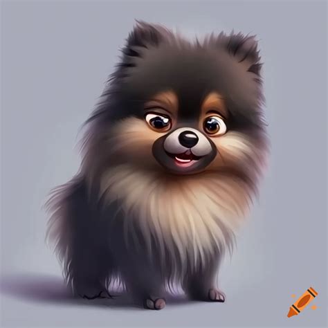 Pixar black pomeranian puppy character