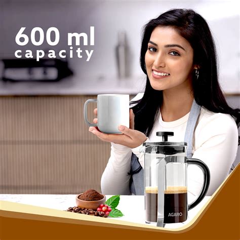 Classic French Press Coffee And Tea Maker, 600Ml – Agaro