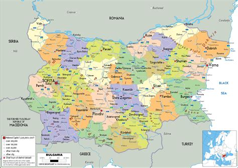 Large size Political Map of Bulgaria - Worldometer