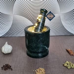 Yourshop Green Marble Granite Imam Dasta, Mortar&Pestle Set for Kitchen ...