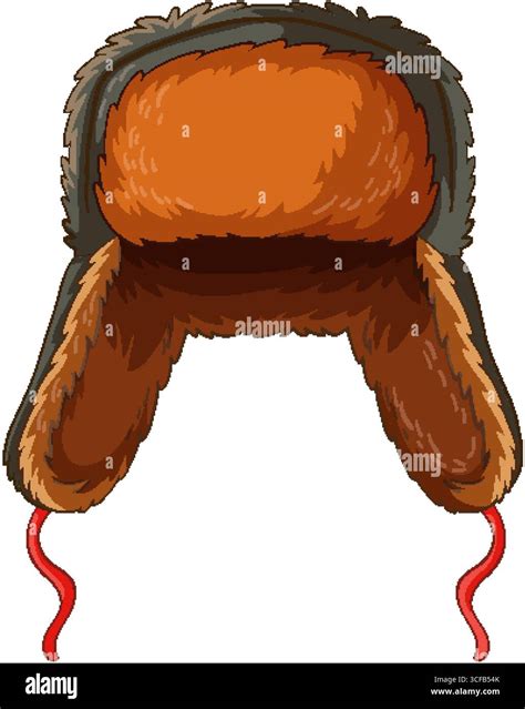 Vector illustration of a traditional Russian ushanka hat with brown fur ...