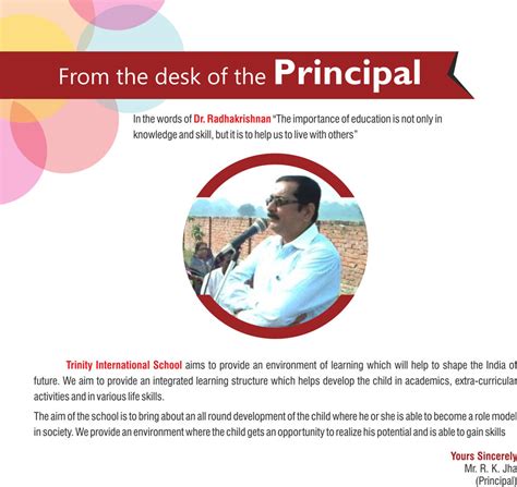Principal's Desk | Sh.R.K.Jha