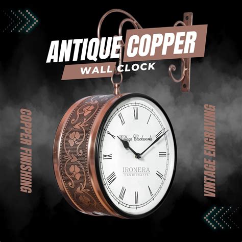 Buy IRONERA HANDICRAFTS Metal Analog Double Sided Vintage Station Wall ...