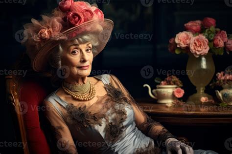 AI generated Old fashioned lady. Generate Ai 39557339 Stock Photo at ...