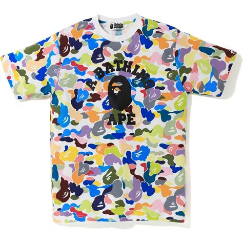 Pre-owned Bape Ultimate Multi Camo College Tee White | ModeSens in 2025 ...