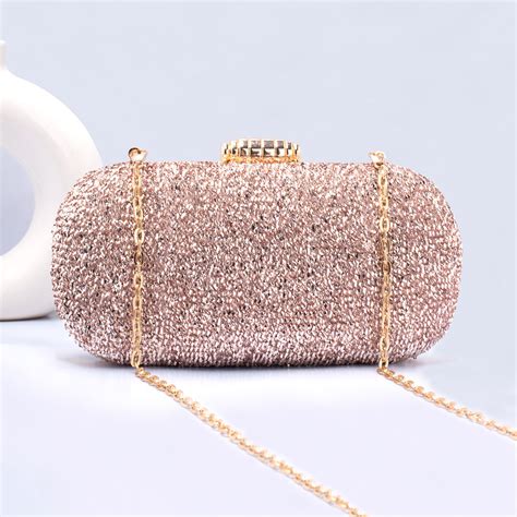 Artklim Light Brown Based Shimmery Fabric Capsule Clutch