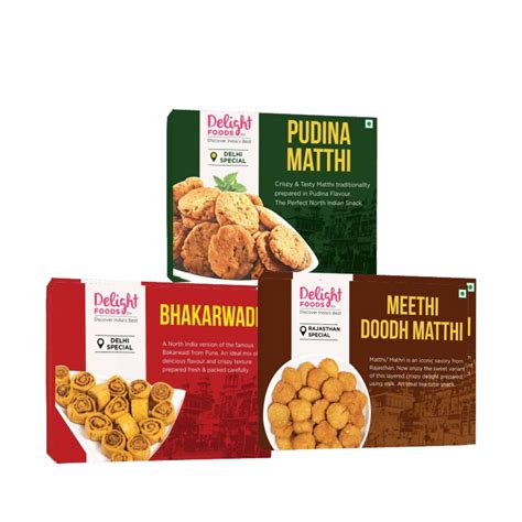 Bakarwadi + Pudina Mathhi + Meethi Doodh Mathhi – Delight Foods